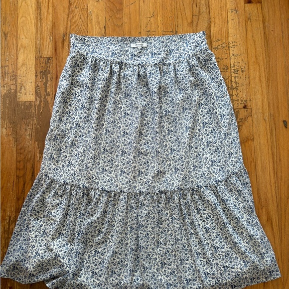 Madewell XL Tiered Peasant Midi Lined Skirt - Picture 3 of 8